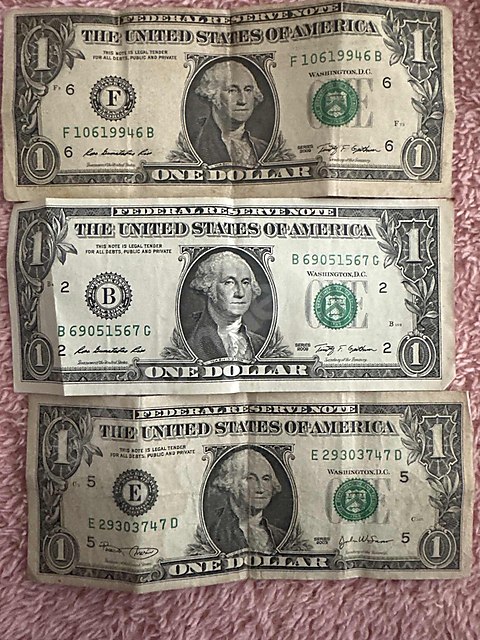 Koleksiyonerler için ABD doları F,B,G,E Serisi