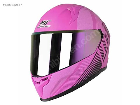 MTS M 910 LADY FUCHSIA MAT PEMBE TAM KASK (RENKLİ VİZÖR) - Kapalı