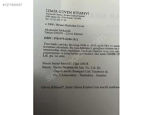 İkinci El ve Sıfır Alışveriş / Kitap, Dergi & Film / Kaynak & Bilgi Kitapları / Akademik