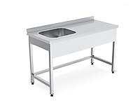 İMALATTAN 140 CM AÇIK PRES EVYELİ PASLANMAZ KROM TEZGAH #1283837270