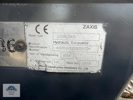 TİTİZ İŞ MAKİNADAN/HİTACHİ ZX280 /2014 MODEL - Ekskavatör İlanları