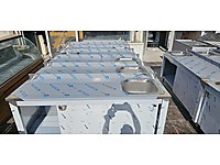 İMALATTAN 190 CM KAPALI EVYE PASLANMAZ KROM ÇALIŞMA TEZGAHI #1283840110