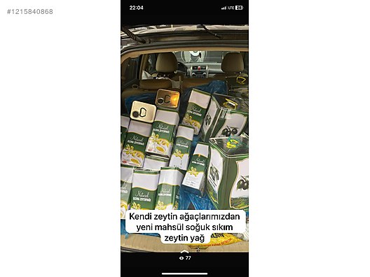 İkinci El ve Sıfır Alışveriş / Yiyecek & İçecek / Şarküteri / Zeytinyağı