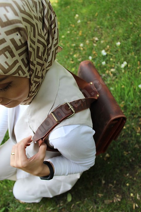 unisex Deri sırt çantası