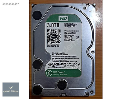WD Green HDD (3 TB) (WD30EZRX) - İkinci El - Sağlık %100 on