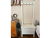 hemnes beyaz 64x37x173 cm havluluk ve bank