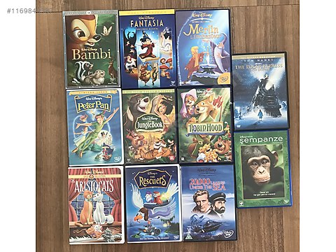 6 EFSANE ORIJINAL WALT DISNEY DVD SETİ INGLIZCE VE TURKCE on