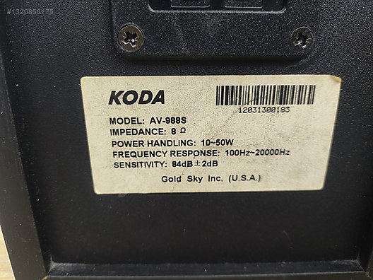 Koda AV-988S Bookshelf Hoparlör Seti - İkinci El Koda Raf Tipi