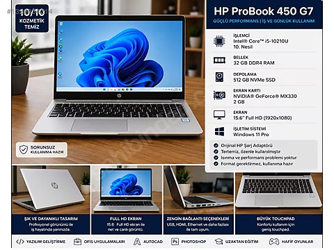 HP / HP ProBook 450 G7 | i5 10. Nesil | 32GB RAM | 512GB SSD