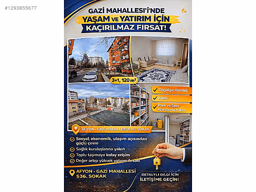 Gazi Mah Satılık 3+1 Daire Belediye Evler Yaşam Yatırım Birarada