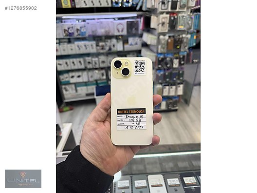 Resim Apple iPhone 15 İkinci El TR | 128 GB | Sarı İkinci El İPHONE 15 128 GB HATASIZ