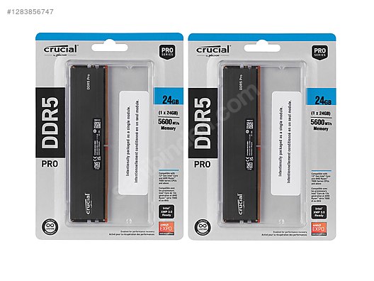 Sıfır, 48GB 2x24GB DDR5-5600 Crucial Pro Soğutuculu Gaming Ram - RAM Bellek ve Tüm Masaüstü Bilgisayar Parçaları sahibinden.com'da