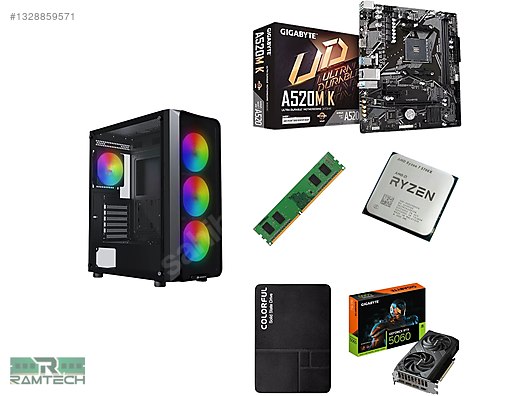BTOデスクトップPC Core i5 8Gメモリ480G SSD 6T HDD PC-OEM / Ryzen 7 5700x Rtx 5060 16Gb Ram 480Gb SSD | Hazır Sistem