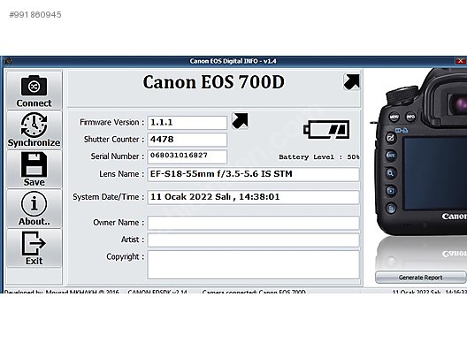 DSLR / Canon / EOS 700D (Rebel / Canon 18-55 4K at sahibinden.com - 991860945
