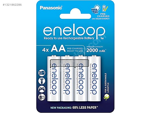 4X AA Eneloop Standart BK-3MCDE 2000 mAH 2100 Kez Şarj 10 Yıl %7