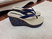 İpanema marka Mavi Dolgu mantar Topuklu Kadın Terlik