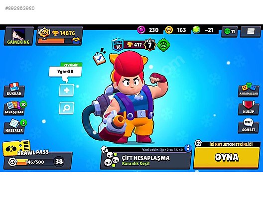 Brawl Stars Hesap 14 876 Kupa At Sahibinden Com 892863980 - storing brawl stars