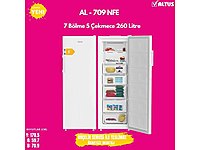 ALTUS 709NF 7 ÇEKMECE 256 LİTRE NO-FROST DERİN DONDURUCU 17990TL #1283864983