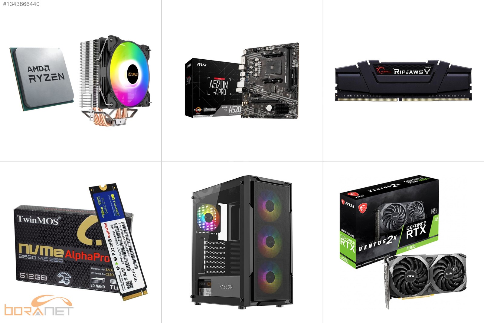 Toplama / Ryzen 5 3500X / MSI RTX 3060 12GB / 16GB RAM / 512GB NVMe ...