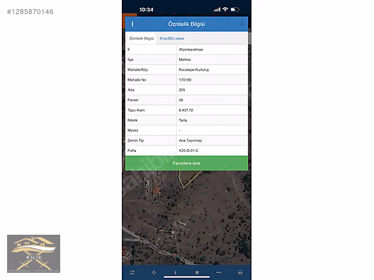 AFYON MERKEZ KOCATEPE KURTULUŞ TA 6500 M2 KELEPİR TARLA #1285870146