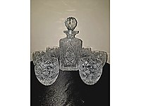 PAŞABAHCE 6 KADEH 1 KARAF GERCEK KRİSTAL VİSKİ TAKIMI