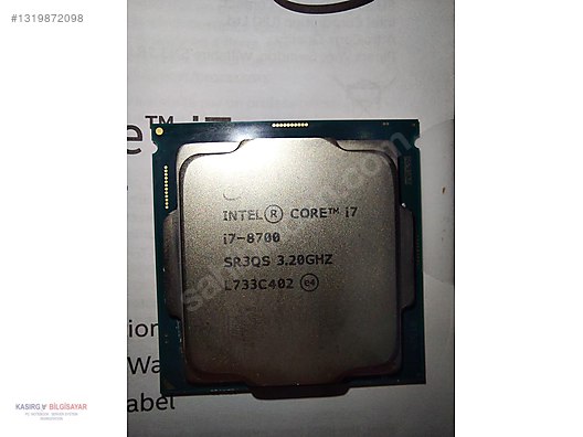 Intel Core i7-8700 İşlemci 12M Cache Turbo 4.60 GHz sahibinden