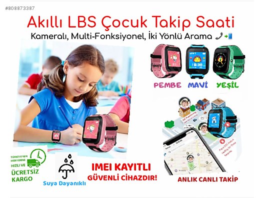 Akilli Lbs Cocuk Takip Saati Imei Kayitli Sifir Pembe Mavi 808873387