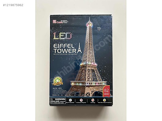 Sıfır Cubic Fun Puzzle - Cubic Fun Eiffel Tower 3D Puzzle - Led Lighting