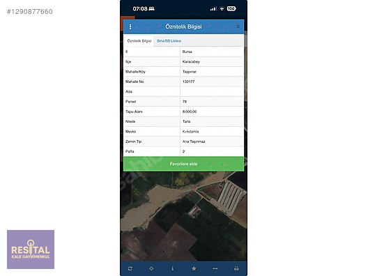 KARACABEY TAŞPINAR'DA TEKNOSAB'A YAKIN YATIRIMLIK TARLA