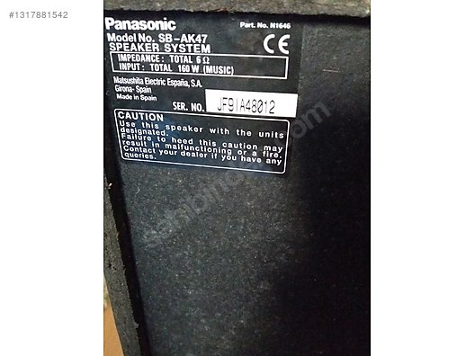 Panasonic hoparlor - İkinci El Panasonic Set Hoparlörü Hoparlör