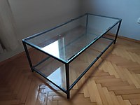 Cam dikdörten sehpa