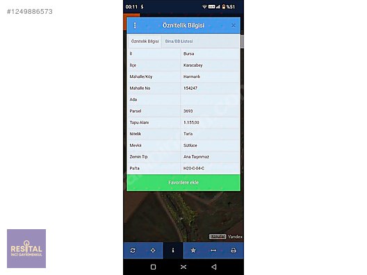 RESİTAL İNCİ'DEN KARACABEY/HARMANLI/SÜTLÜCE'DE FIRSAT TARLA
