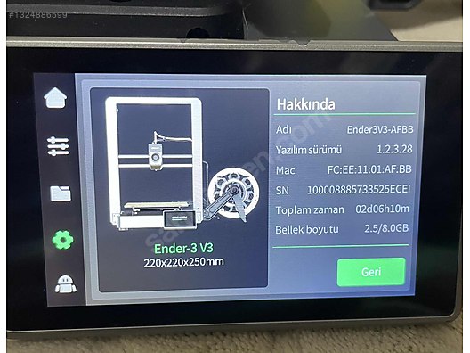 3D Yazıcı / CREALITY ENDER 3 V3 COREXZ AZ KULLANILMIŞ ÇOK TEMİZ