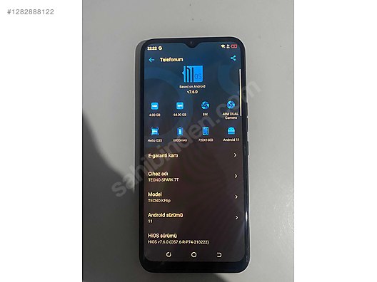 İkinci El ve Sıfır Alışveriş / Cep Telefonu & Aksesuar / Cep Telefonu / Tecno / Spark 7T