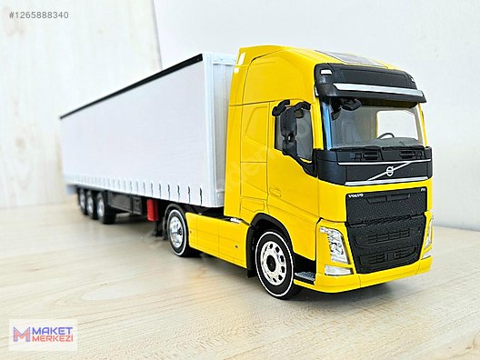 1/32 sarı VOLVO FH4 500 TENTE DORSELİ TIR MAKETİ WELLY on