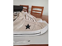 Converse Cons One Star Pro Unisex Krem Süet Sneaker