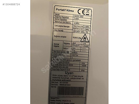 Grundig Portatif Mobil Klima 12.000 BTU sahibinden.comda - 1304888724