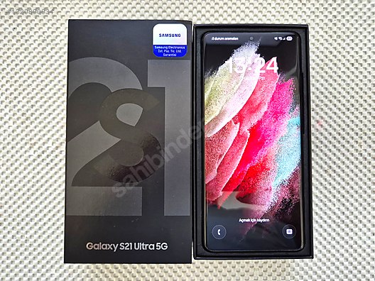 Samsung Galaxy S21 Ultra 5G 箱付き 256 GB Siyah Samsung Galaxy S21 Ultra Cep Telefonu - 1320890034