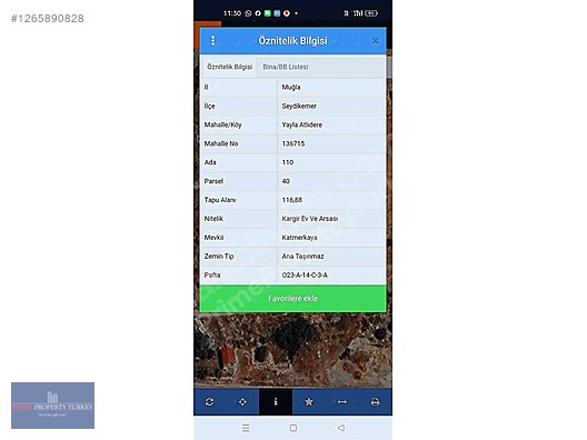 SEYDİKEMER YAYLA ATLIDERE'DE İÇİNDE EV OLAN ARSA #1265890828