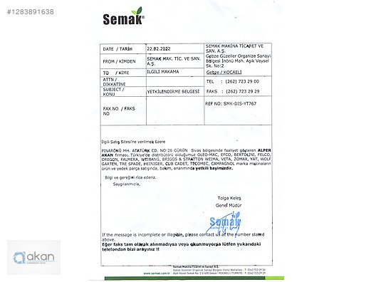 İkinci El ve Sıfır Alışveriş / Bahçe & Yapı Market / Bahçe / Bahçıvanlık Ekipmanları / Çayır Biçme Makinesi