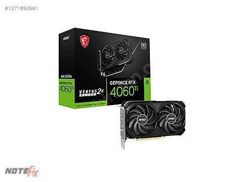 MSI RTX 4060 Ti VENTUS 2X BLACK OC 8GB 128Bit DLSS 3 Ekran Kartı