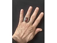 GÜMÜŞ YÜZÜK OSMANLI SIKMA KEHRİBAR TAŞLI ÖZEL TASARIM