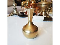 Antika dönem pirinç mini vazo karanfillik