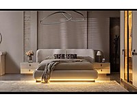 Bazalı karyola ve başlık (ışıklı)