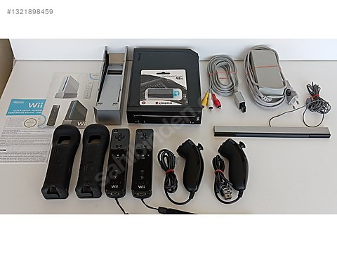 Nintendo wiiセット WII SİYAH FUL ORJ.SET SOFTMODE,64GB,50 OYUN,2 REMOTE,2 NUNCHUCK