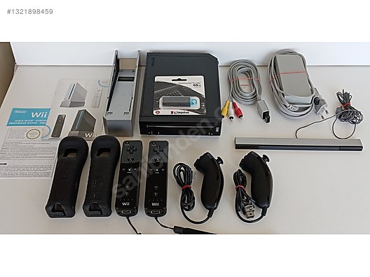 WII SİYAH FUL ORJ.SET SOFTMODE,64GB,50 OYUN,2 REMOTE,2 NUNCHUCK