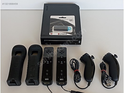 Nintendo wiiセット WII SİYAH FUL ORJ.SET SOFTMODE,64GB,50 OYUN,2 REMOTE,2 NUNCHUCK