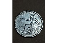 İsviçre Nadir 1874 Gümüş 5 Frank Çil kondisyon