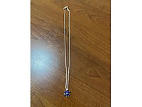 Pandora ışıltılı mavi herbaryum kolye 925 ayar gümüş