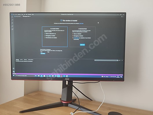 aoc 27g2u bk 27 144hz 1ms freesync full hd ips monitor at sahibinden com 892901866